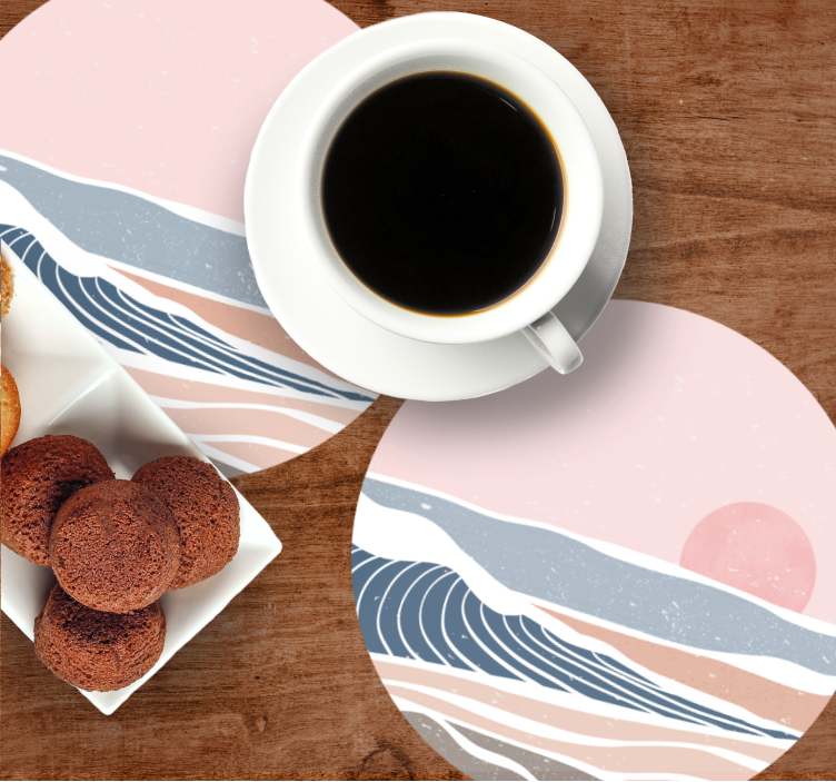 Coasters gentle waves and sunrise - TenStickers