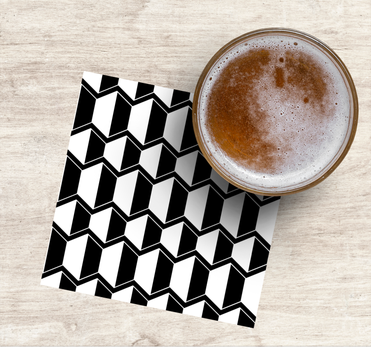 Coasters geometric black and white design - TenStickers