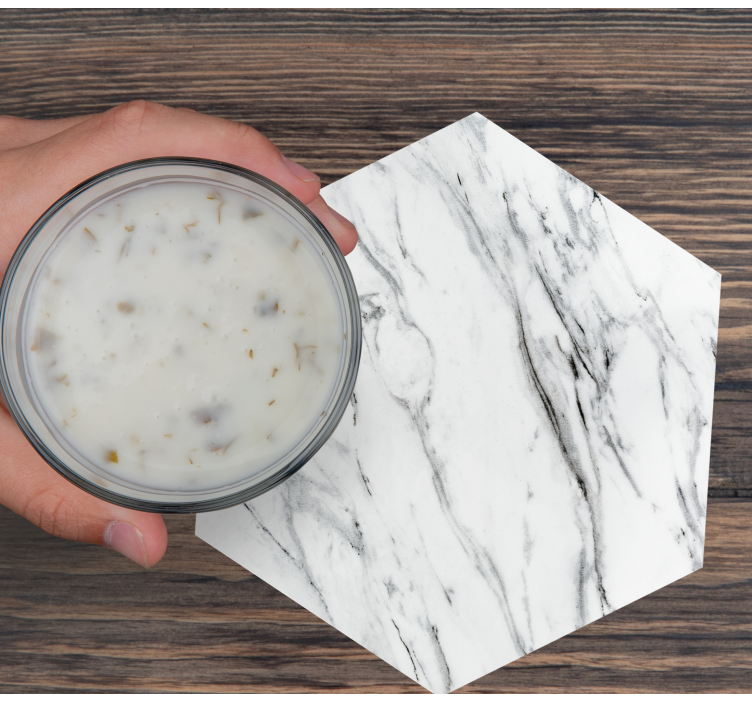 Coasters hexagonal marble design - TenStickers