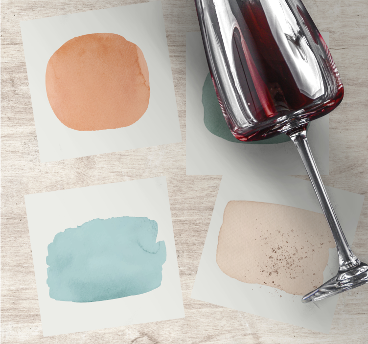 Coasters in watercolor color swatches - TenStickers