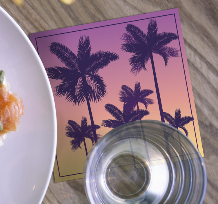 Coasters silhouetted palm trees - TenStickers