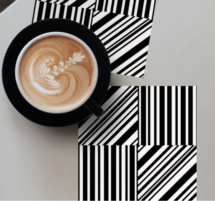 Coasters striped pattern squares - TenStickers