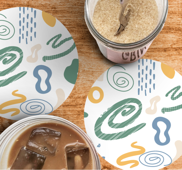 Coasters with abstract swirl patterns - TenStickers
