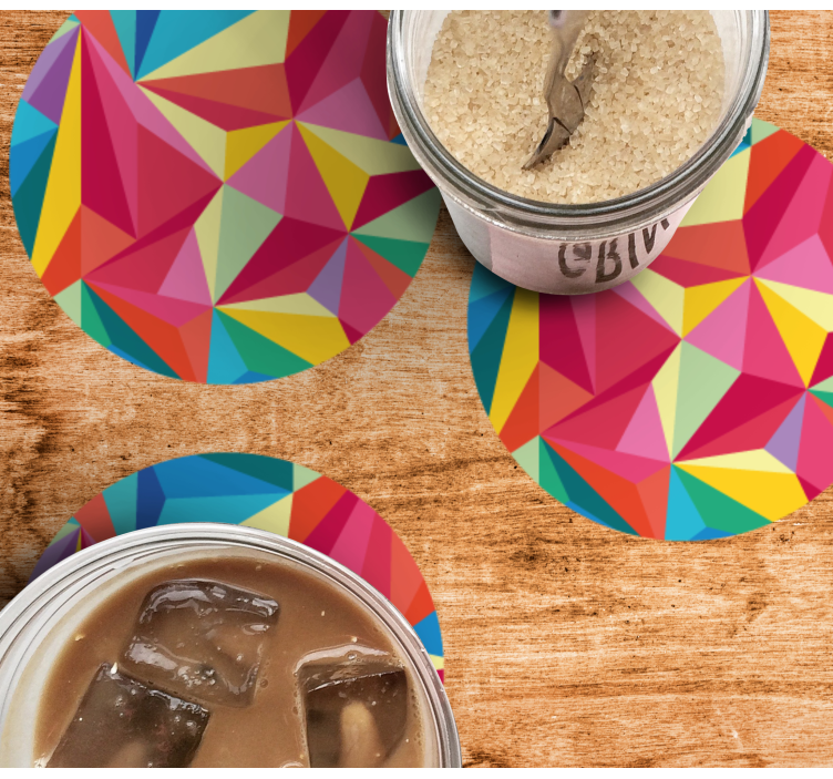 Coasters with bright geometric designs - TenStickers