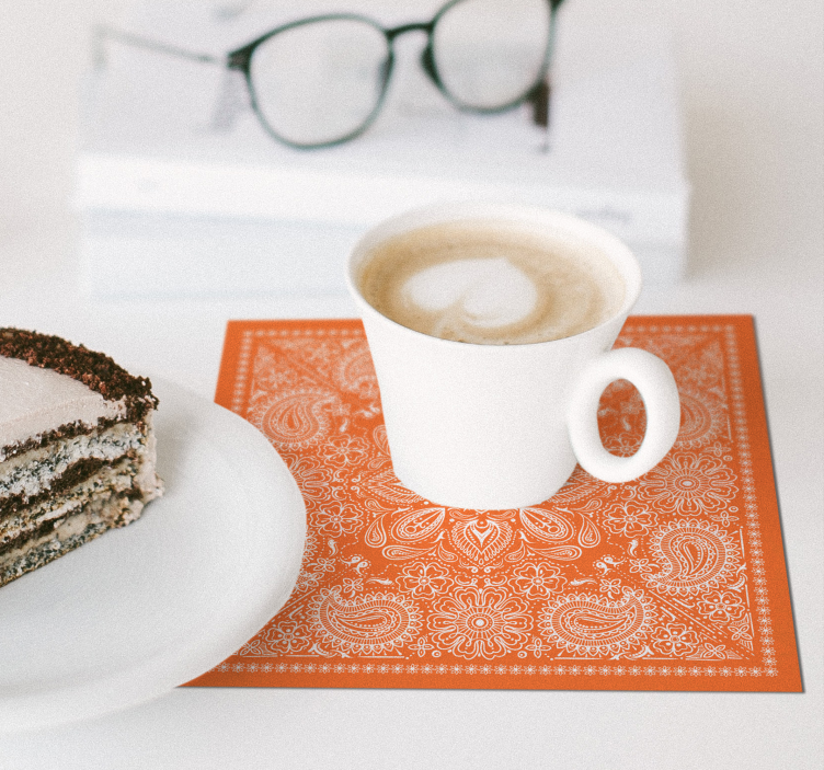 Coasters with detailed paisley motif - TenStickers