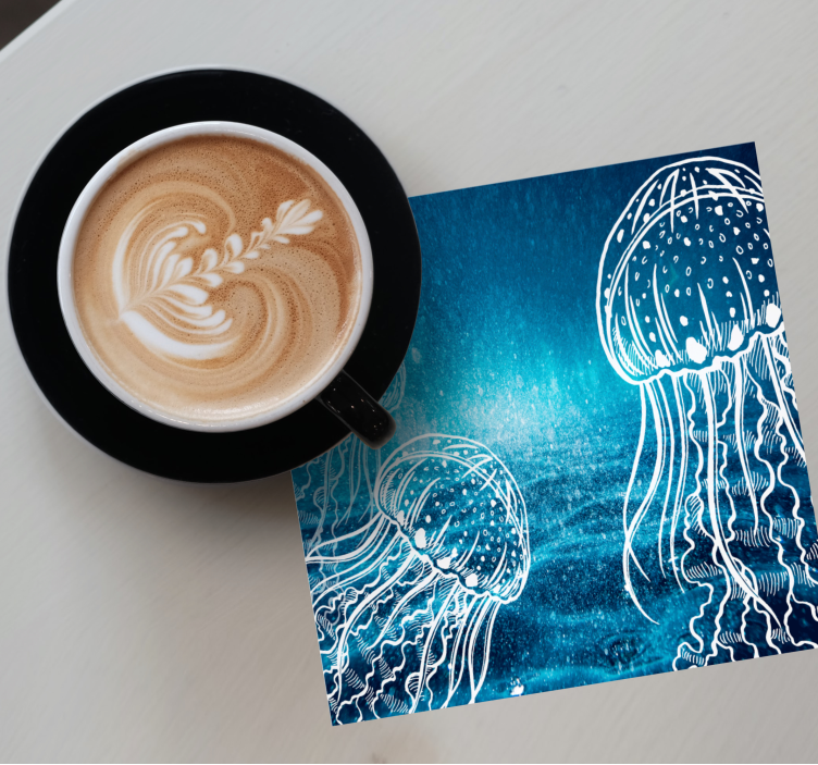 Coasters with elegant jellyfish patterns - TenStickers