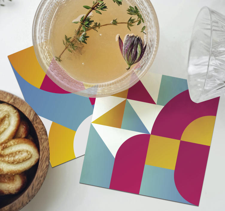 Coasters with geometric shape designs - TenStickers