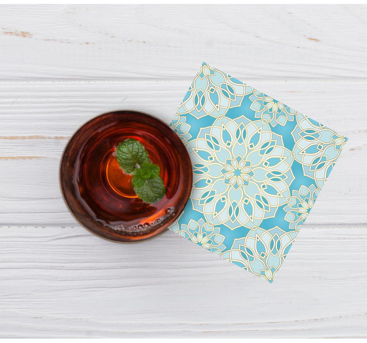 Coasters with intricate blossom emblem design - TenStickers