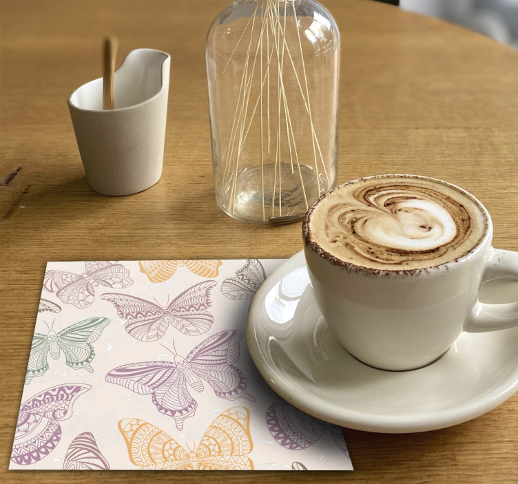 Coasters with intricate butterfly designs - TenStickers