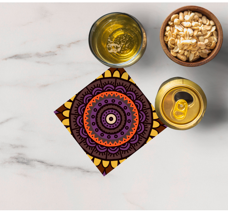 Coasters with intricate circular design - TenStickers