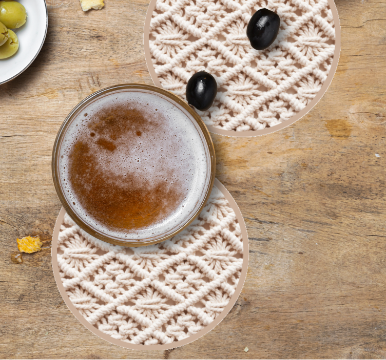 Coasters with intricate crochet design - TenStickers