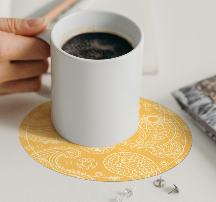 Coasters with intricate paisley design - TenStickers