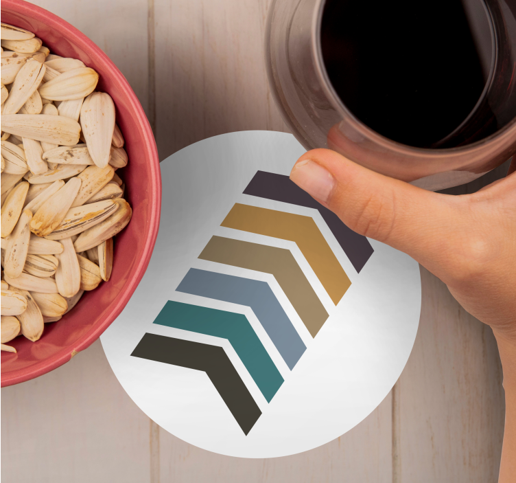 Coasters with layered chevron design - TenStickers