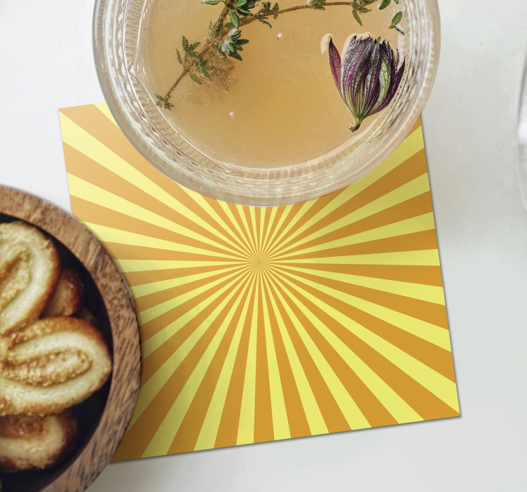 Coasters with radiant sunburst design - TenStickers