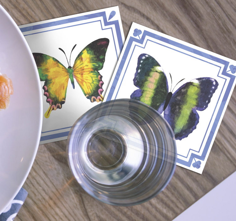 Colorful butterfly coasters - TenStickers