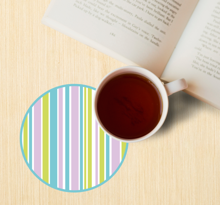 Colorful striped circle coasters - TenStickers