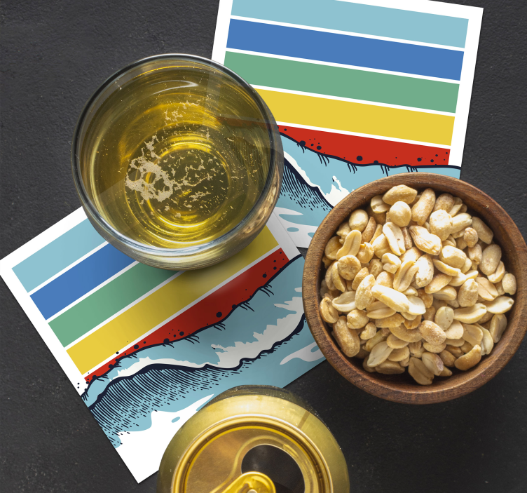Colorful wave pattern coasters - TenStickers