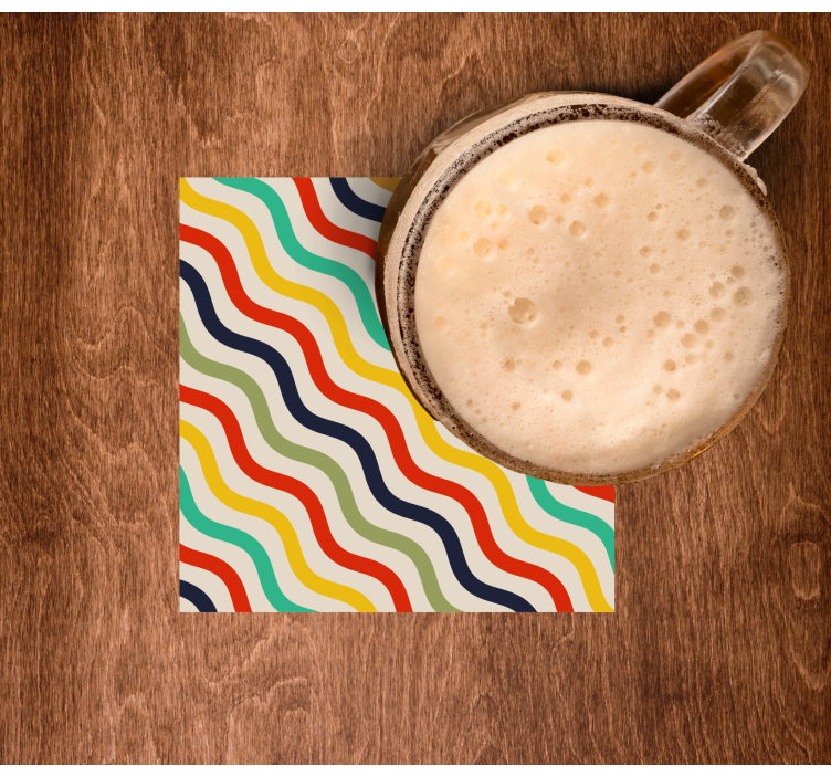 Colorful wavy pattern coasters - TenStickers