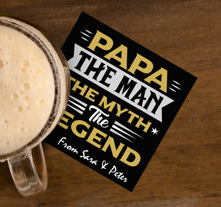 Daddy Cool Customisable text coasters - TenStickers