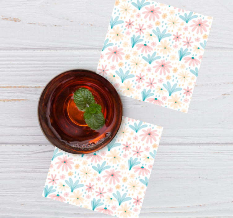 Floral patterned coasters - TenStickers