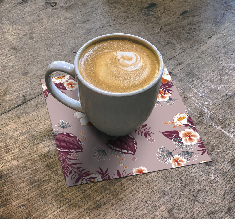 Floral patterned surface coasters - TenStickers