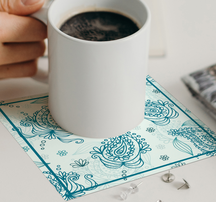Floral print motif coasters - TenStickers