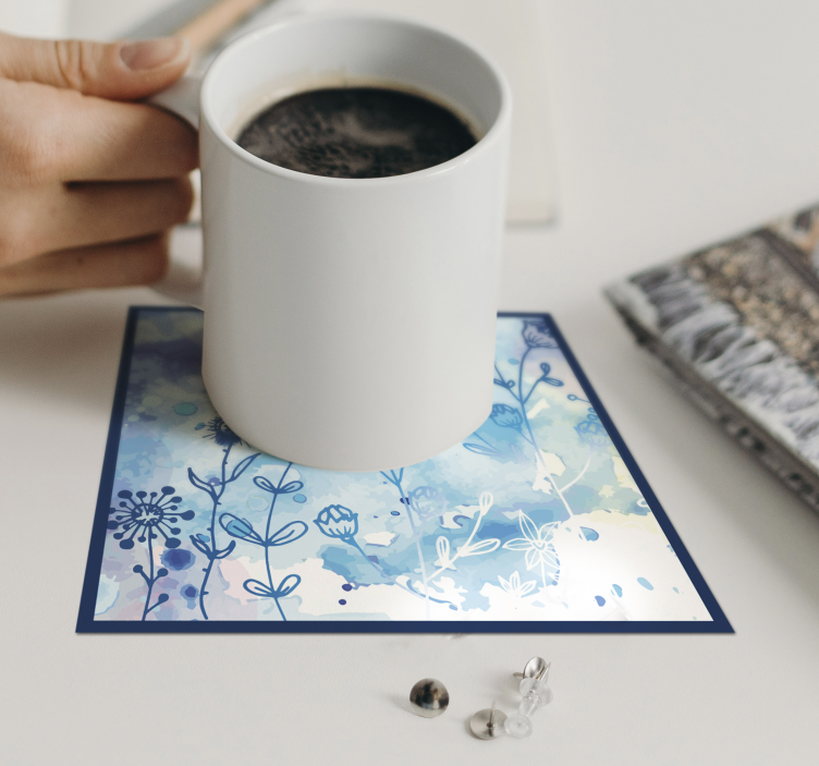 Floral watercolor motif coasters - TenStickers