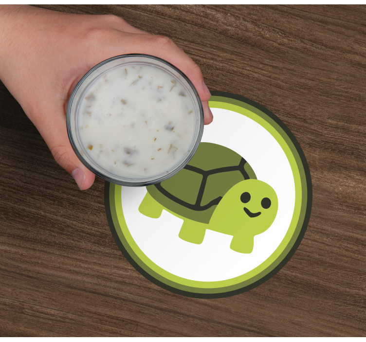Funny smiling turtle cartoon modern coaster - TenStickers