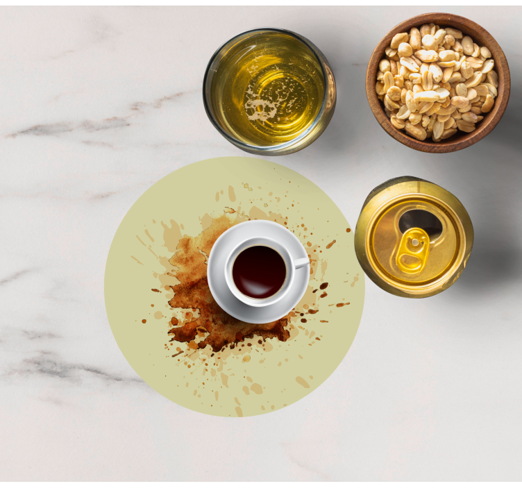 Geek coasters coffee cup with splash - TenStickers