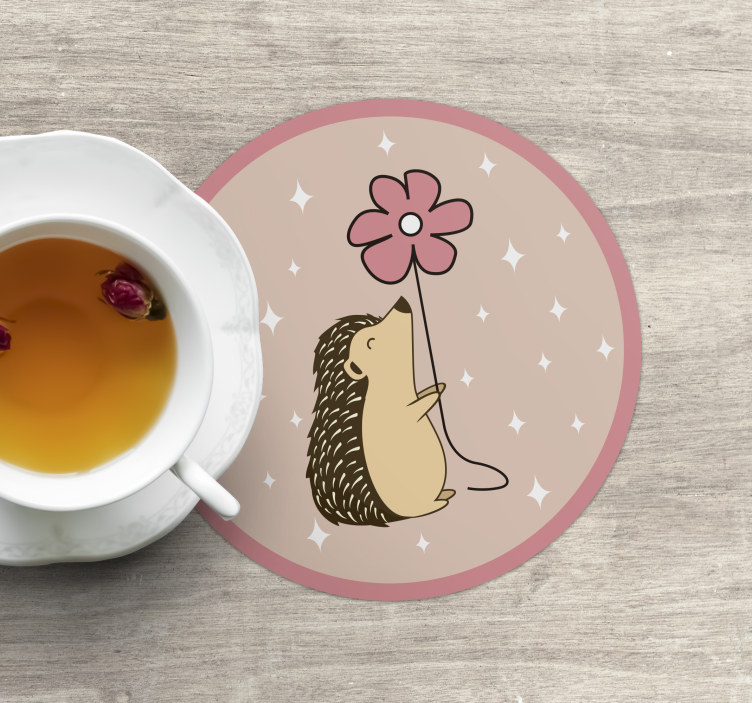 Geek coasters hedgehog flower balloon - TenStickers