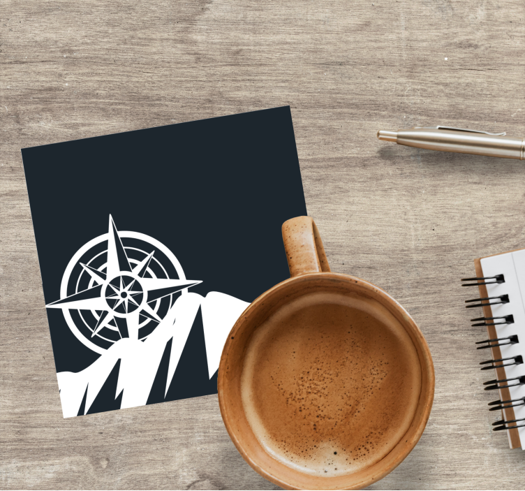 Geek coasters navigational compass peaks - TenStickers