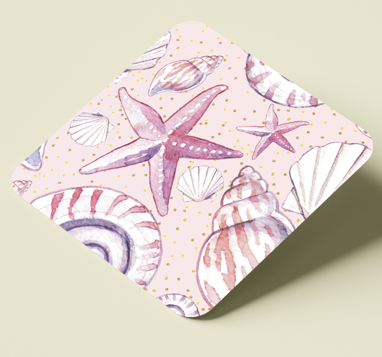 Geek coasters seashells and starfish design - TenStickers