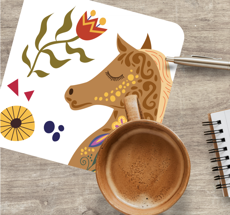 Geek coasters stylized horse design - TenStickers