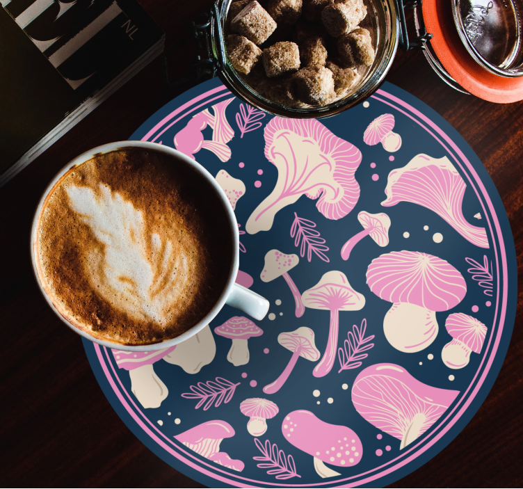 Geek coasters whimsical mushroom designs - TenStickers