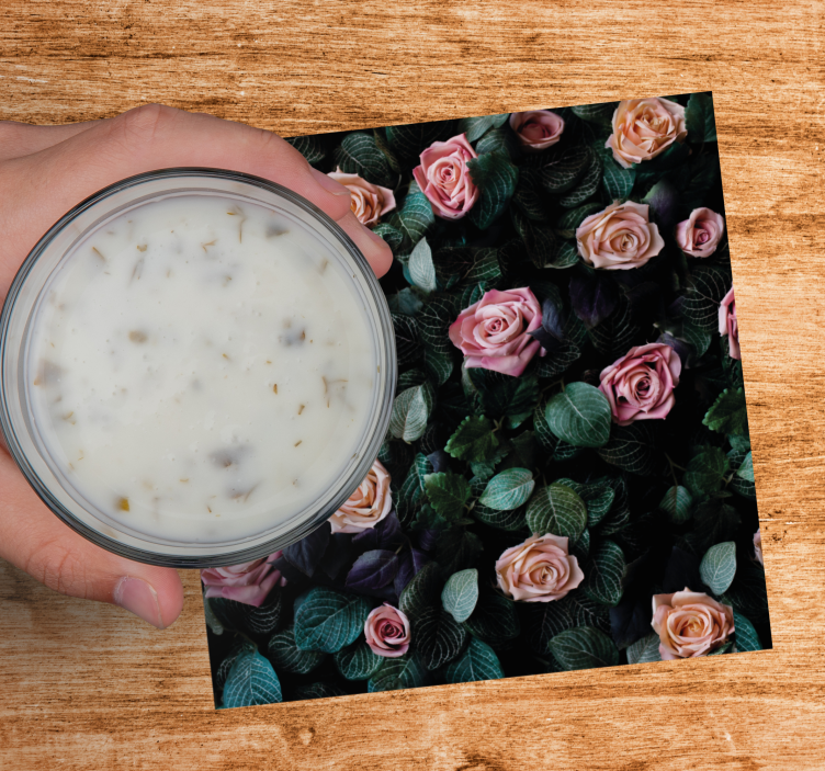 Geek coasters with romantic floral design - TenStickers