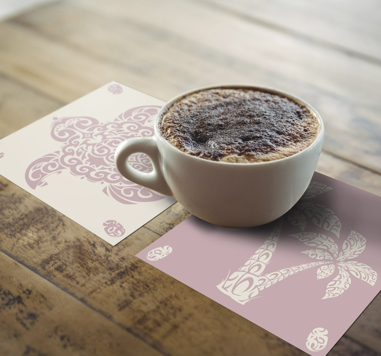 Geek coasters with stylish palm leaf designs - TenStickers