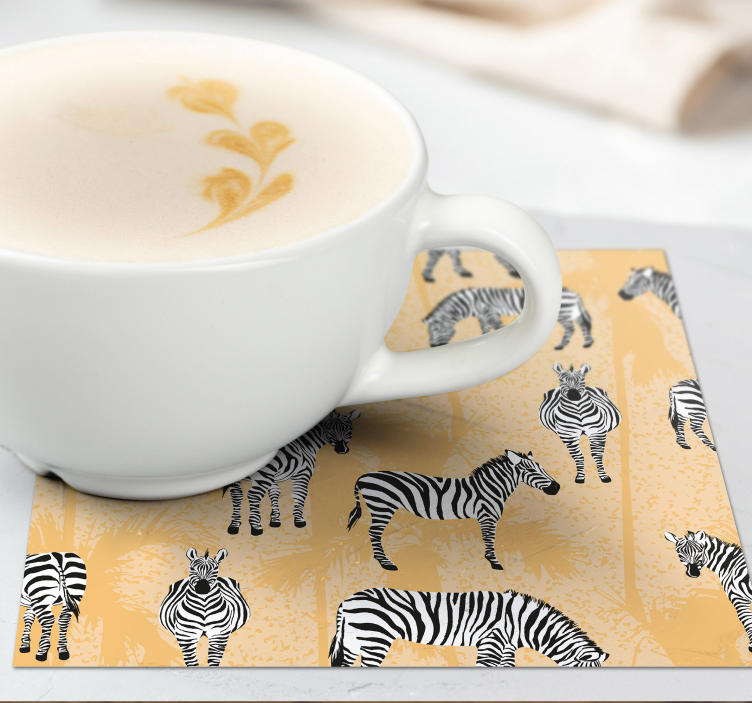 Geek coasters with zebra pattern design - TenStickers
