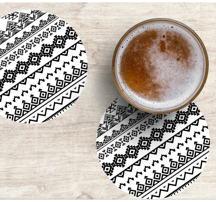 Geometric black patterns coasters - TenStickers