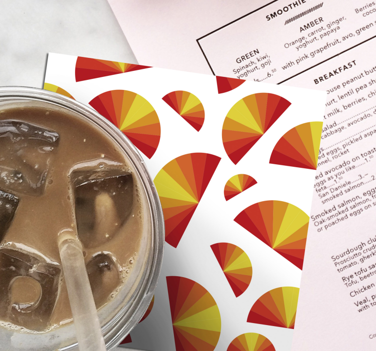 Geometric fan pattern coasters - TenStickers