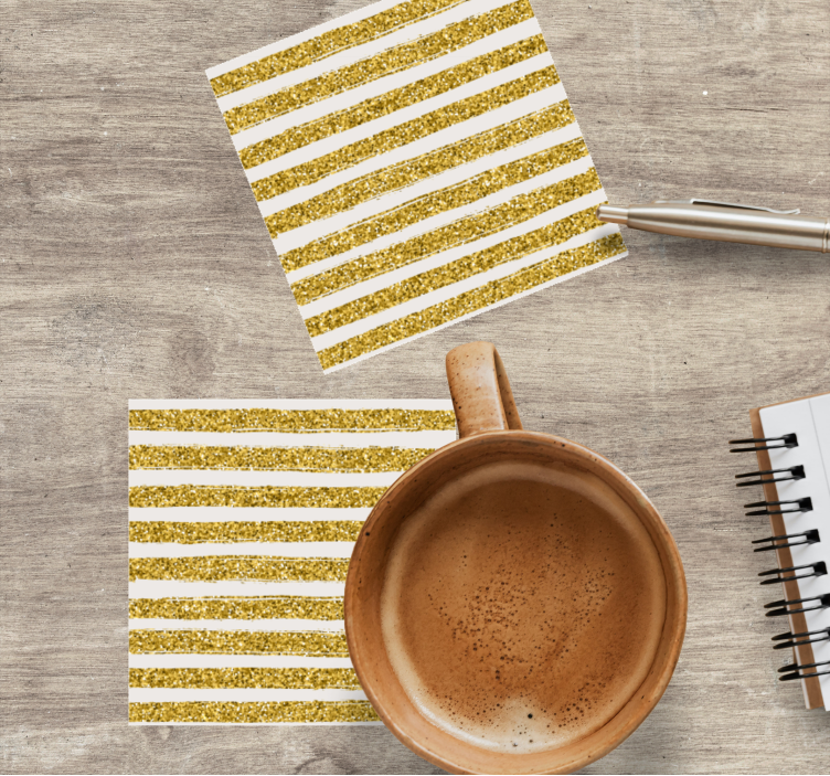Glitter striped pattern coasters - TenStickers