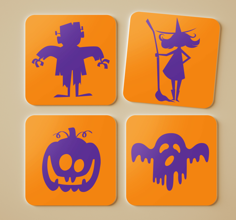 Halloween coaster frankenstein witch pumpkin ghost - TenStickers