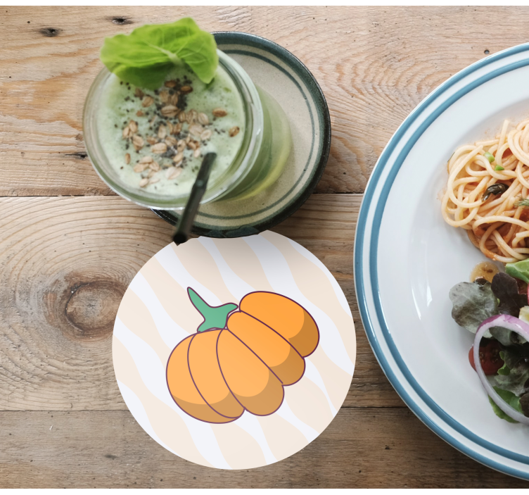 Halloween coaster in a stylized pumpkin shape - TenStickers