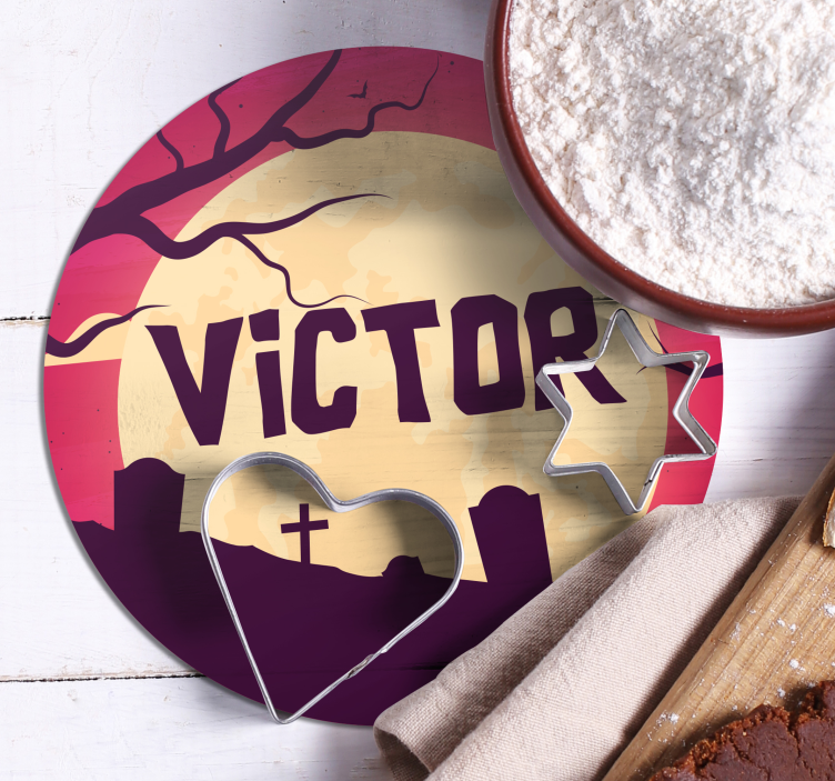 Halloween coaster spooky moonlit scene - TenStickers