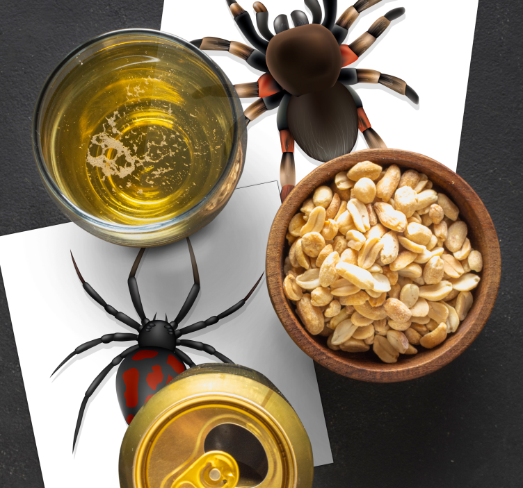 Halloween coaster spooky spider set - TenStickers