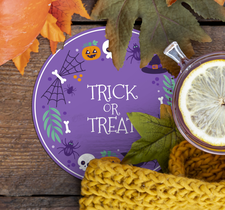 Halloween coaster with halloween themed design - TenStickers