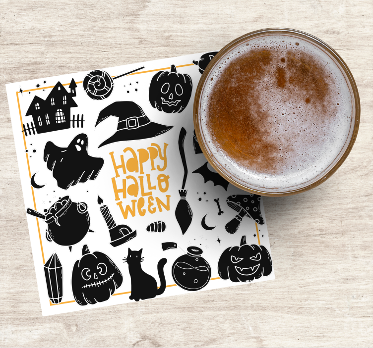 Halloween coaster with spooky halloween art - TenStickers