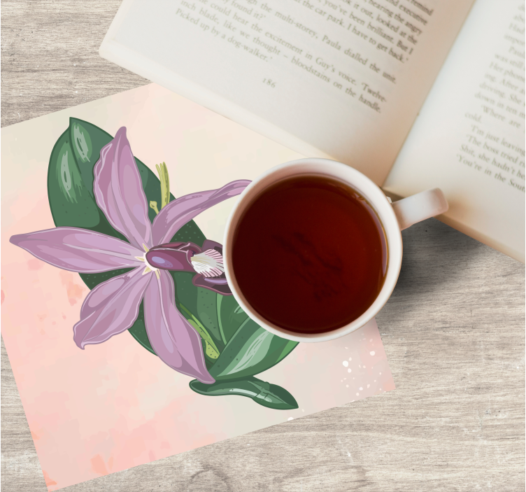 Modern coasters elegant orchid blossom design - TenStickers