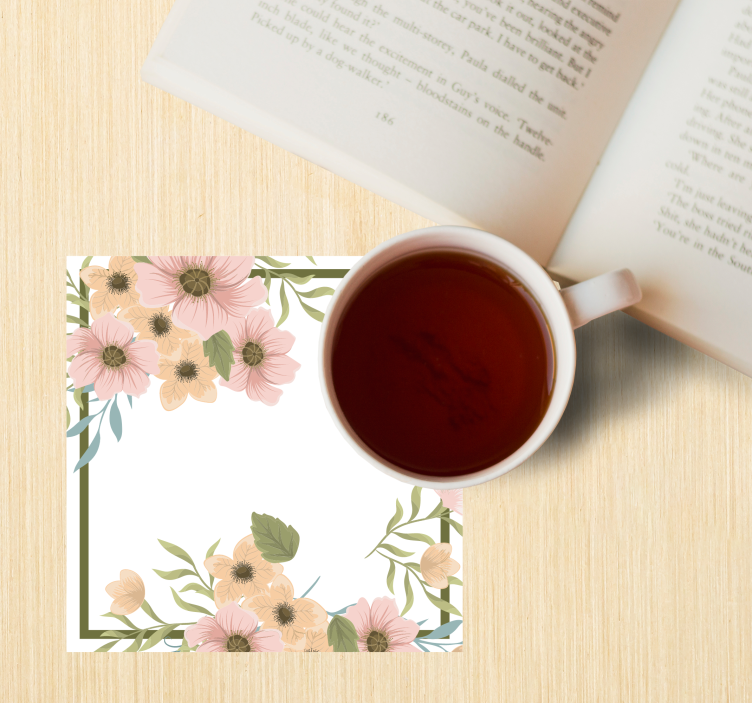 Modern coasters floral border design - TenStickers