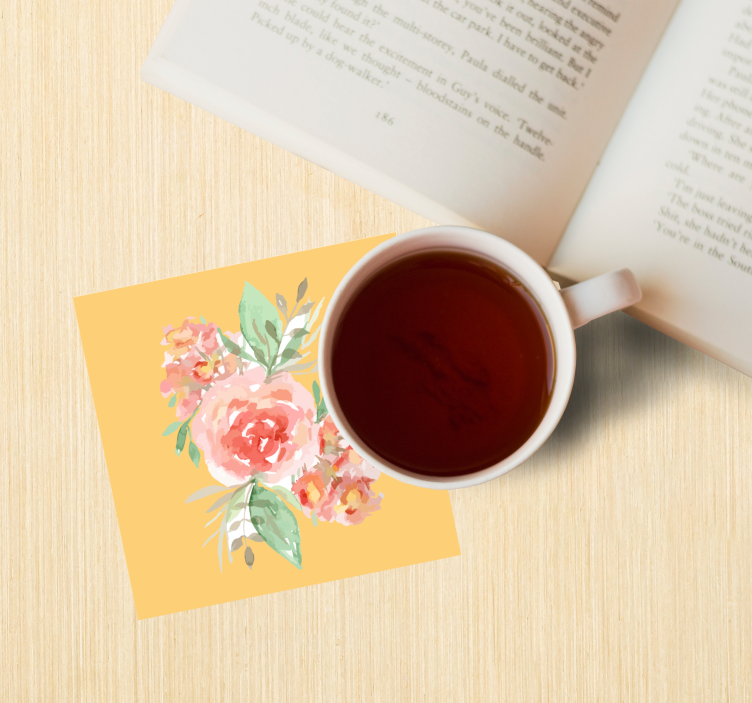 Modern coasters floral watercolor arrangement - TenStickers