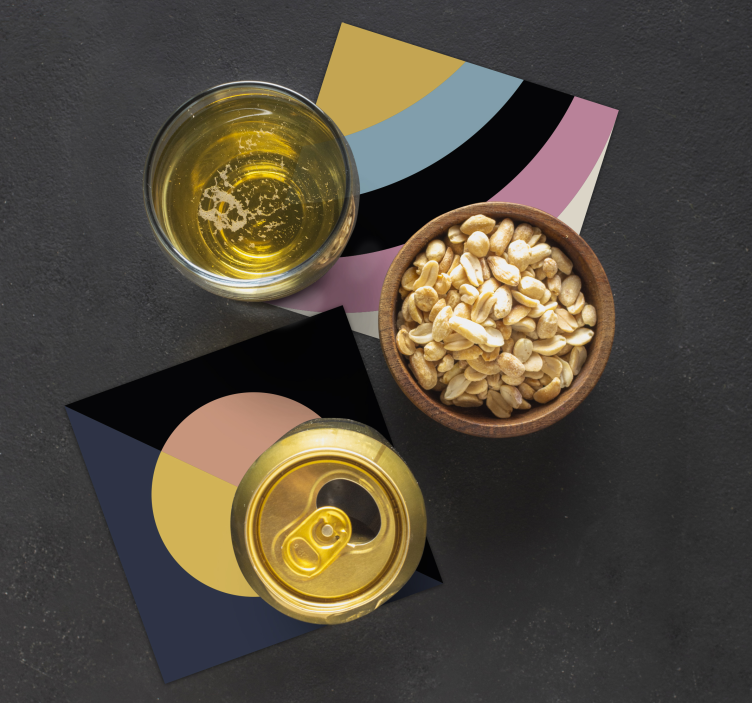 Modern coasters in geometric color blocks - TenStickers